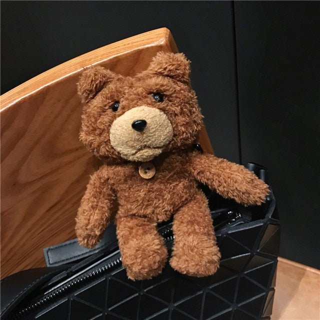 Plush Teddy Bear AirPods Case Cover with Carabiner