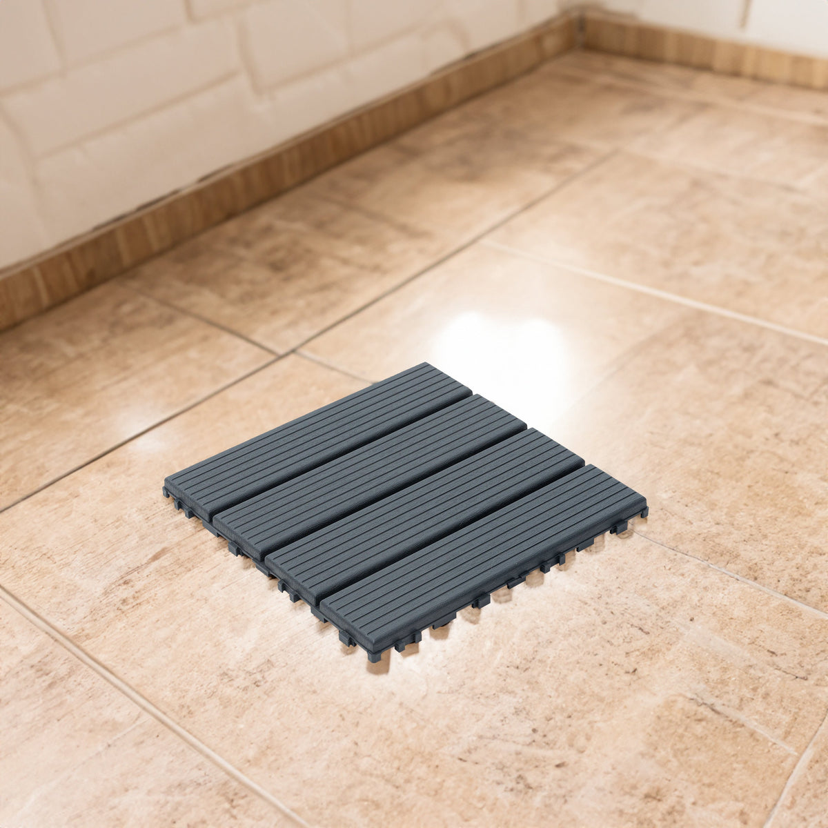 Waterproof Outdoor Deck Tiles, Interlocking Anti-Slip Set