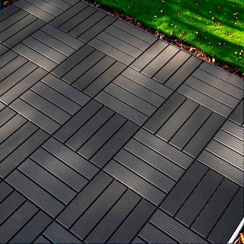 Waterproof Outdoor Deck Tiles, Interlocking Anti-Slip Set
