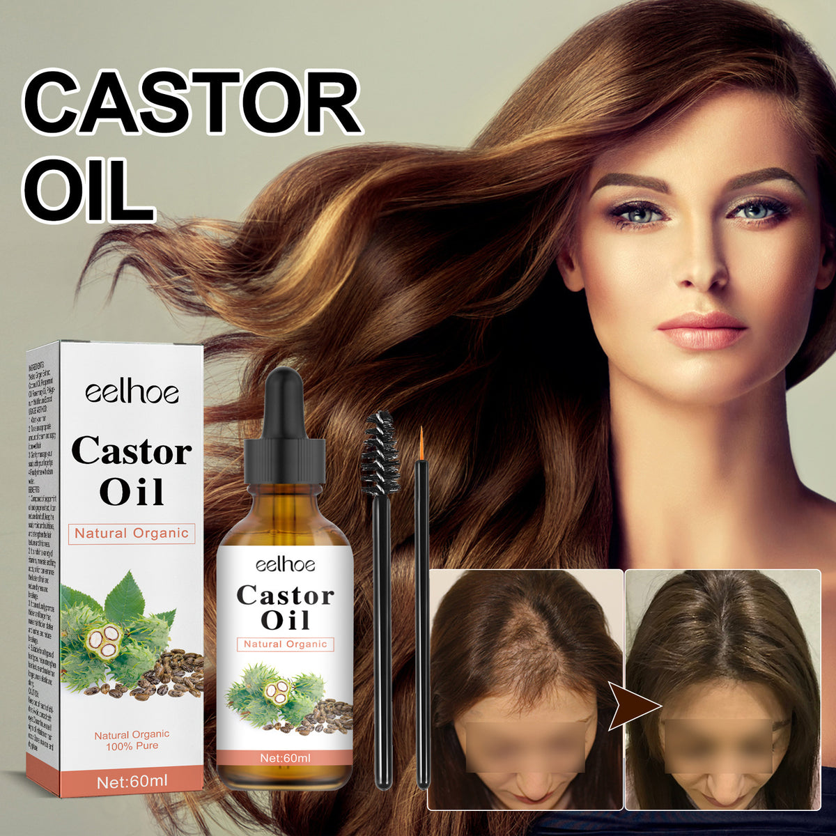 Castor Oil Hair Treatment for Dry, Frizzy, Weak Hair