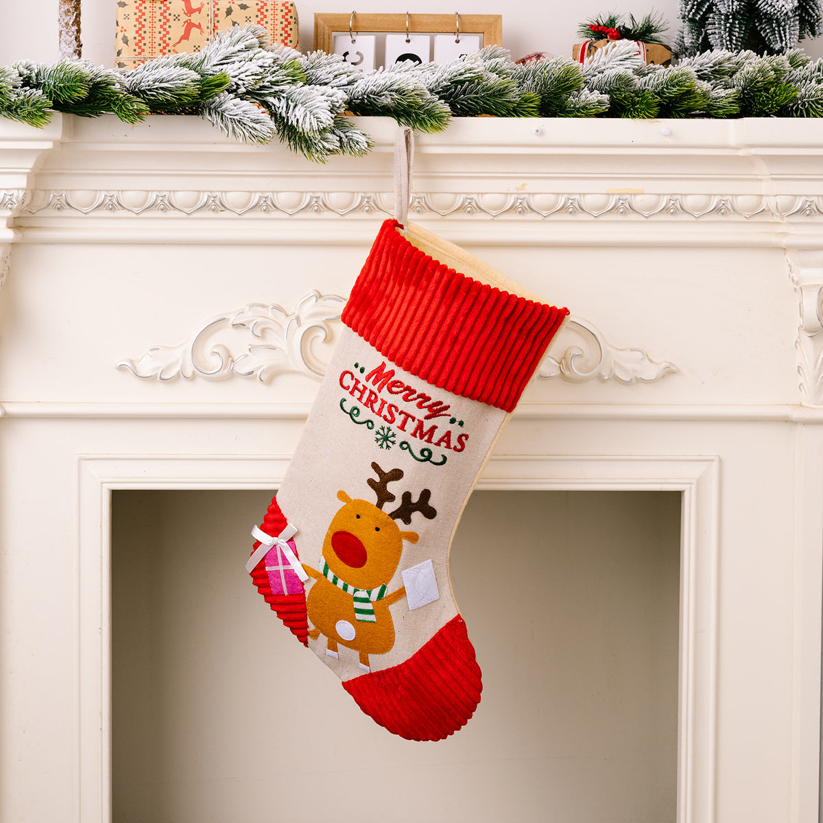 Christmas Stocking Set for Festive Family Mantel Decor