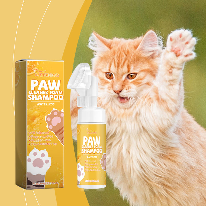 Waterless Paw Foam Cleaner With Built-In Brush
