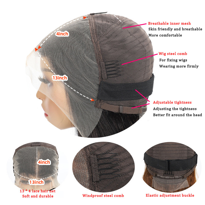 13x4 Lace Front Human Hair Bob Wig, Natural-Looking
