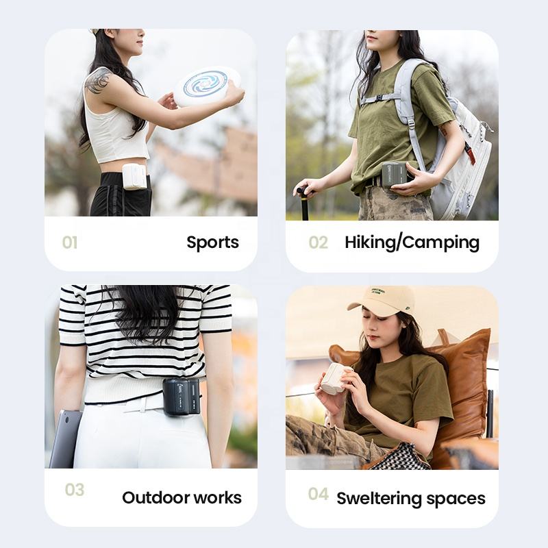 Hands-Free Waist Fan with 4500mAh Battery for Hiking