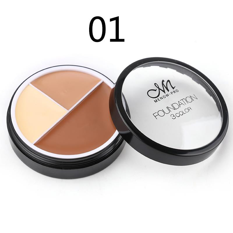3-Color Foundation Compact for Custom Coverage Makeup
