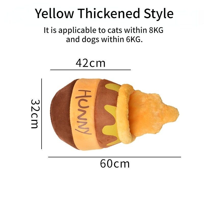 Winnie the Pooh Pet Bed & Warm Plush Cave Lounger for Cats