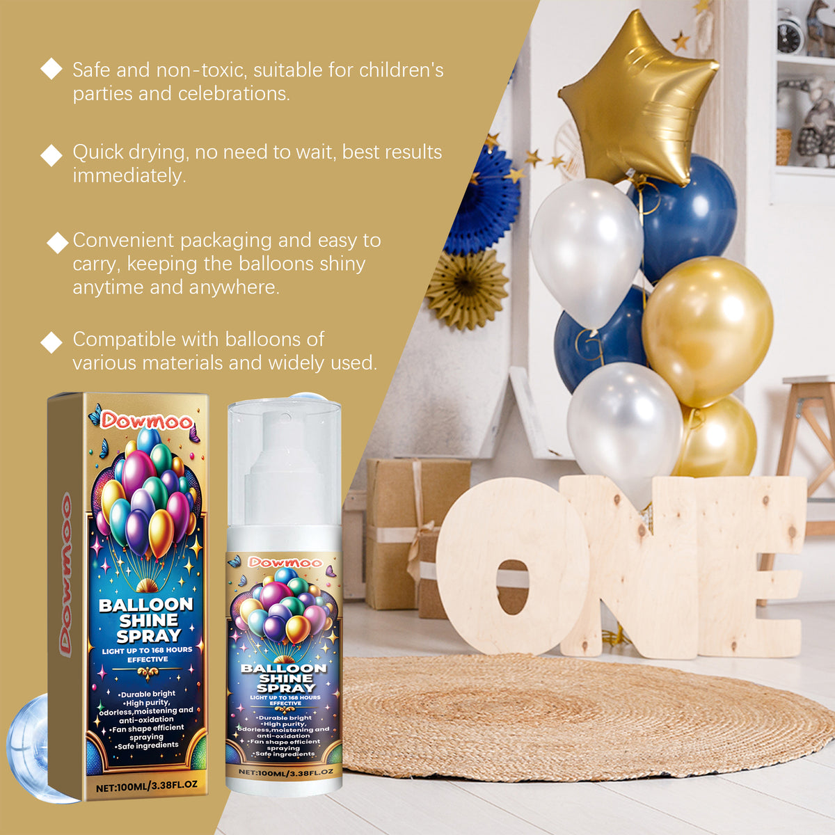 Balloon Gloss Spray for Long-Lasting Celebration Shine