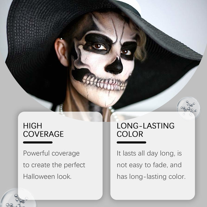 Halloween Face Paint Set for Bold, Lasting Skull Looks