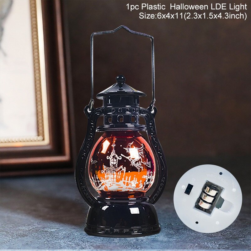Halloween Retro Lantern With Eerie Multicolor Glow