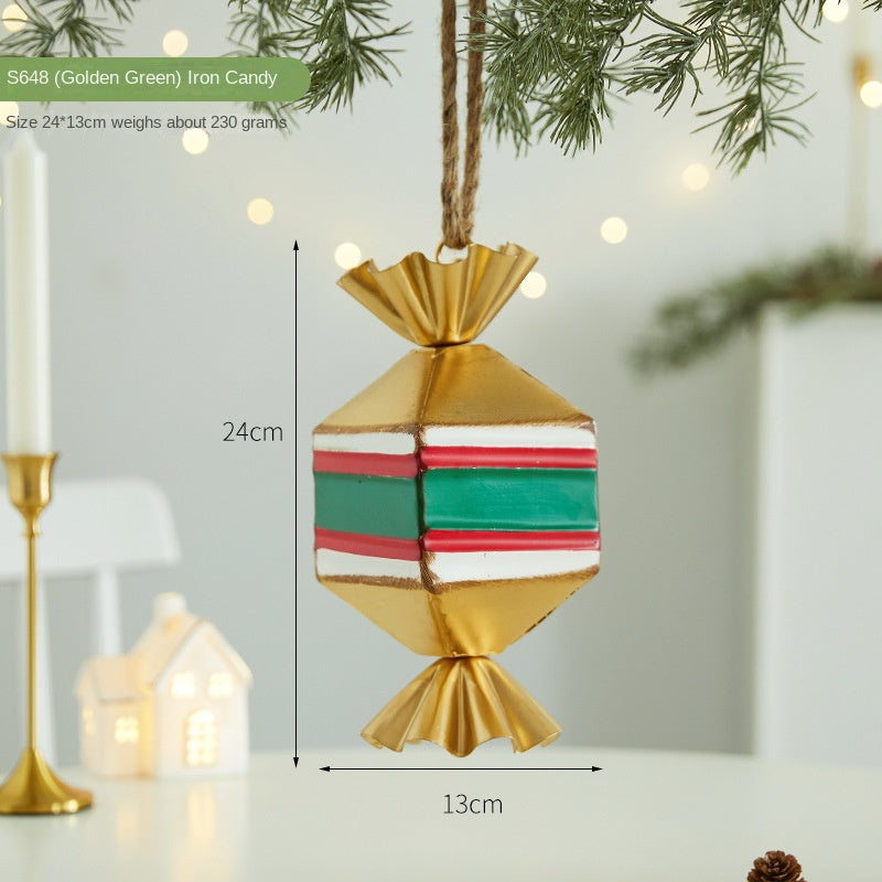 Candy-Shaped Iron Christmas Ornaments, 3-Piece Set