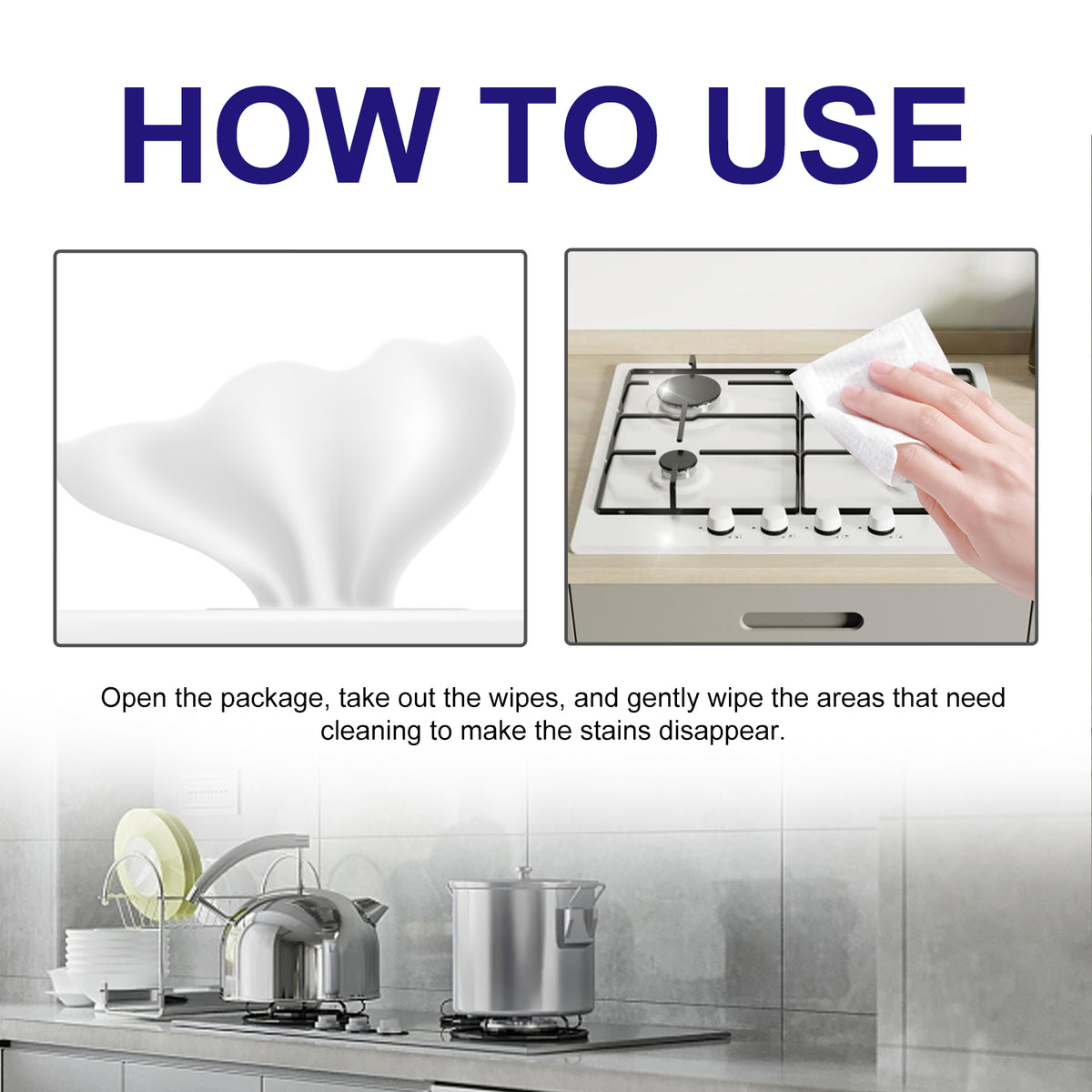 Kitchen Cleaning Wipes for Stubborn Grease and Grime