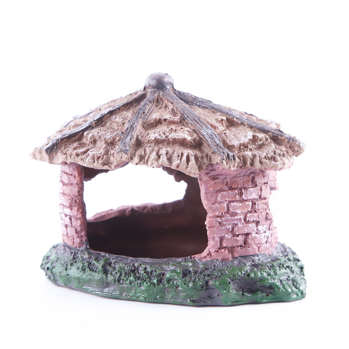Resin Thatched Hut Hideout for Reptile & Fish Tanks