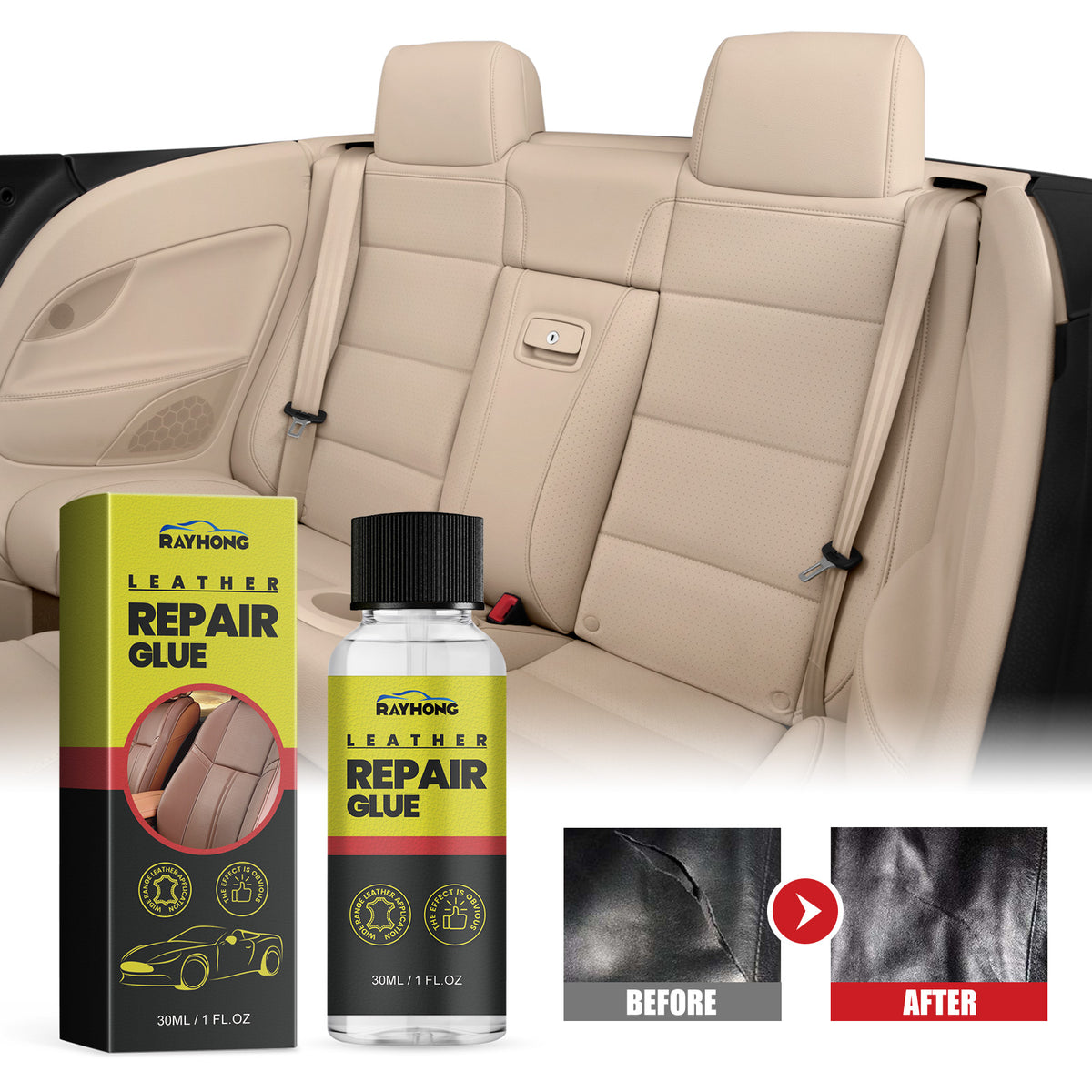 Leather Repair Glue for Scratches, Cracks & Scuffs