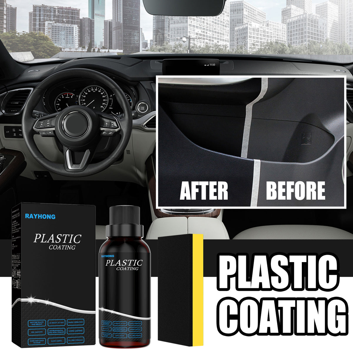 Automotive Plastic Restorer for Faded Trim & Panels