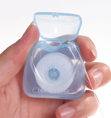 Dental Floss with Built‑In Cutter — Portable 50m Egg‑Shaped