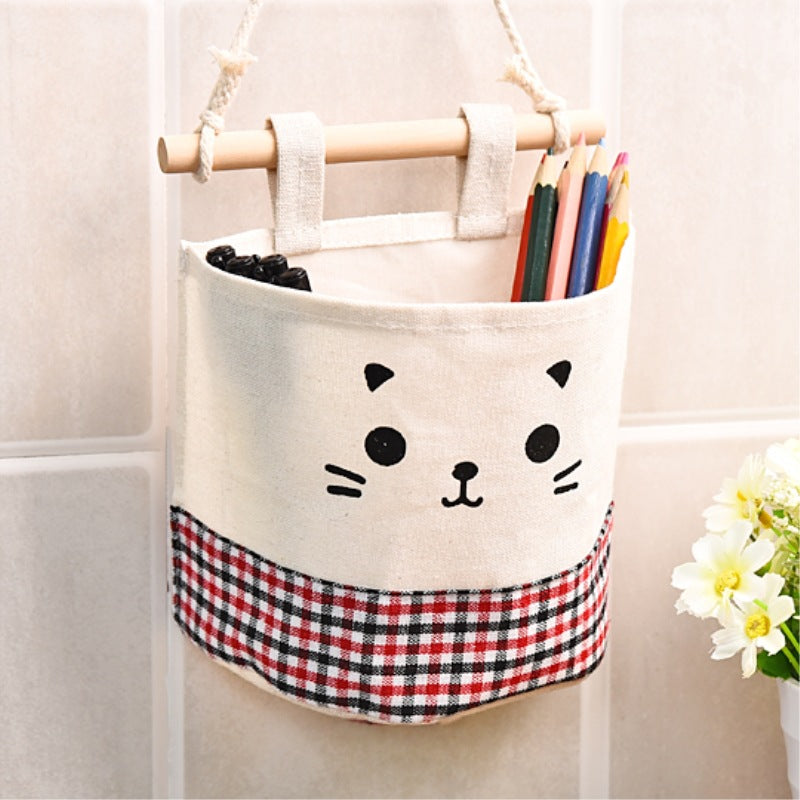 Hanging Storage Bag with Cat Print for Small Items