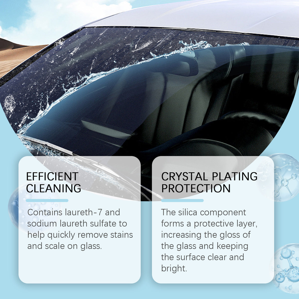 Automotive Glass Cleaner for Clearer, Brighter Windshields