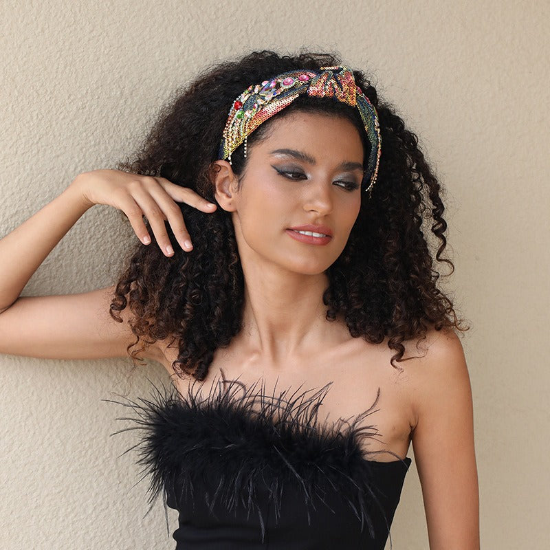 Jeweled Headband for Retro Glamour Statement Style