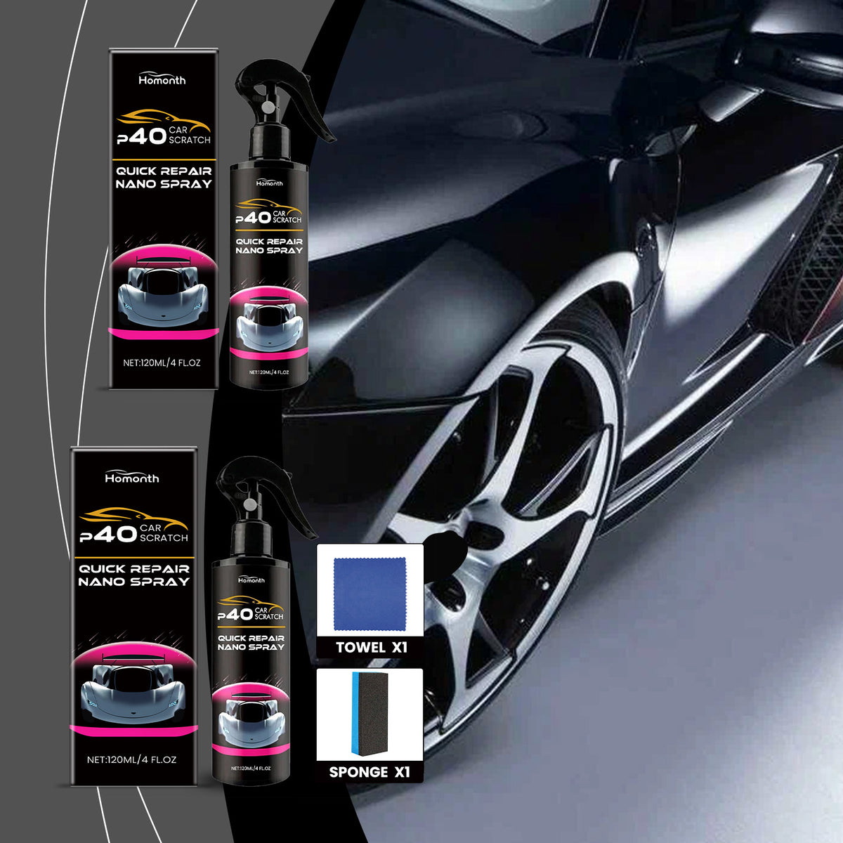 Car Scratch Repair Spray for Quick Paint Polish Care
