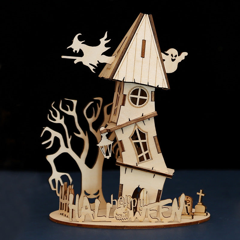 Halloween Wooden Puzzle House: Screen-Free Family Decor