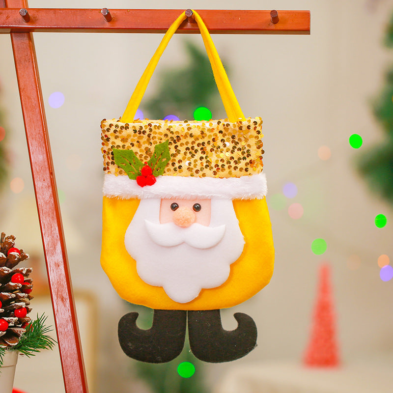 Santa Gift Bag, Glitter Christmas Tree And Home Decor
