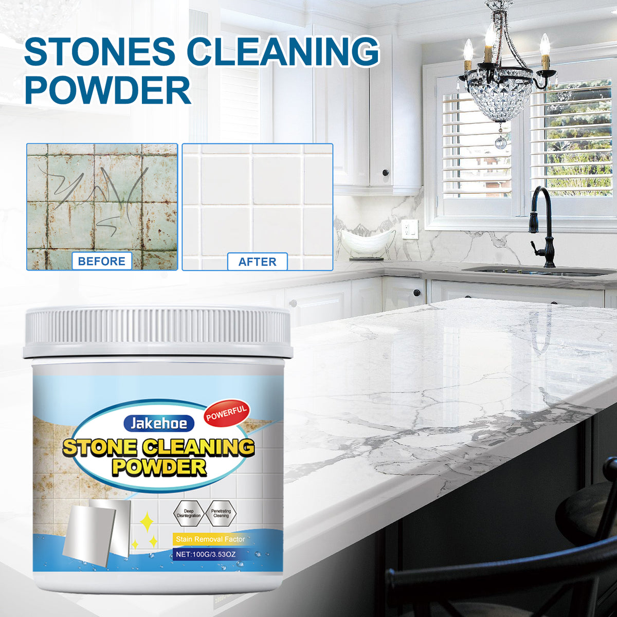 Stone Cleaning Powder for Tough Grease & Oil Stains