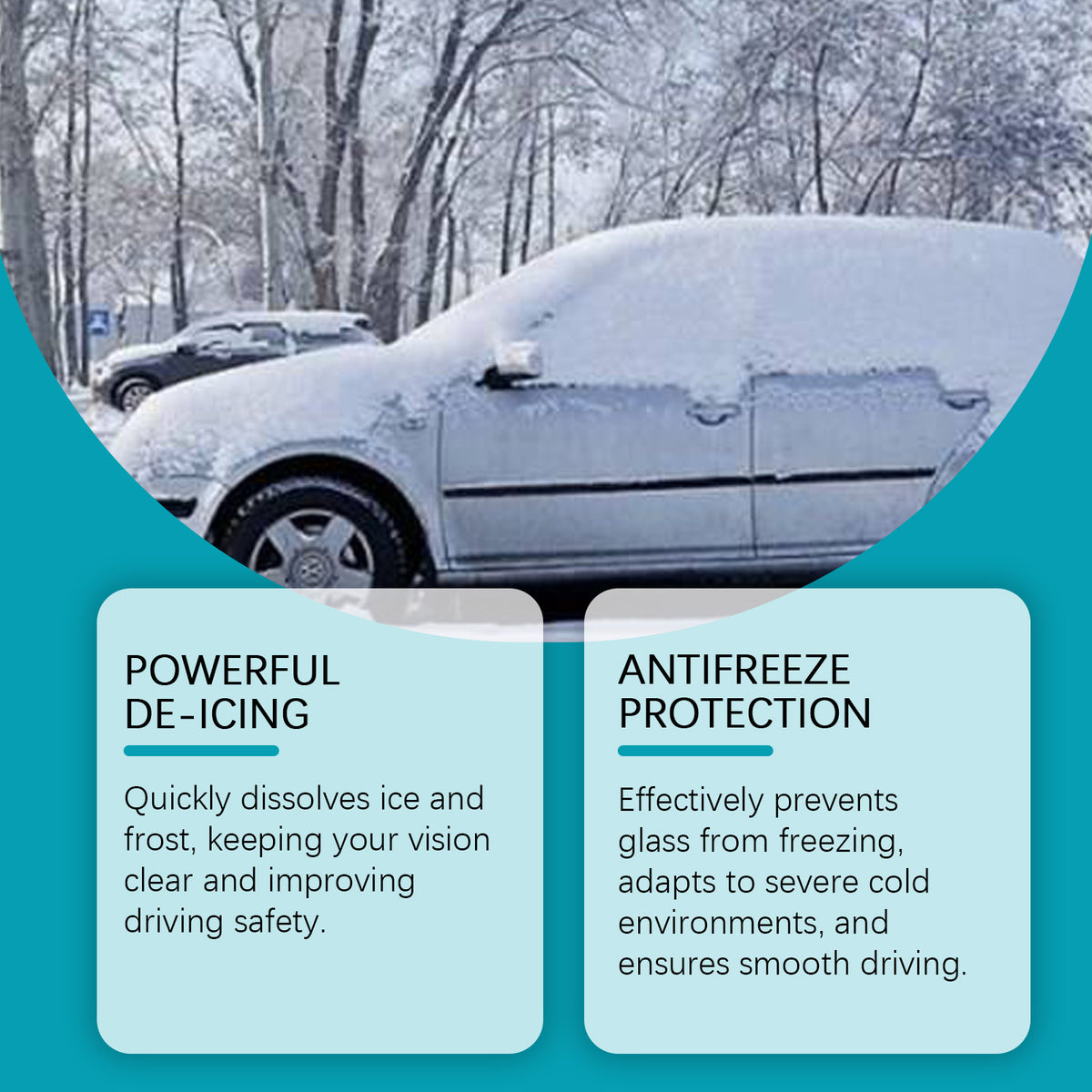 Windshield De-Icer Spray for Clear Winter Visibility