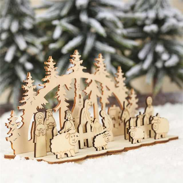 DIY Wooden Christmas Nativity Display Decoration Kit