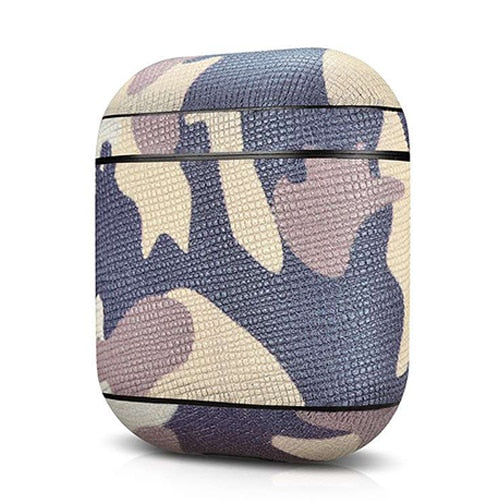 Camouflage AirPods Case with Leather-Look Protection