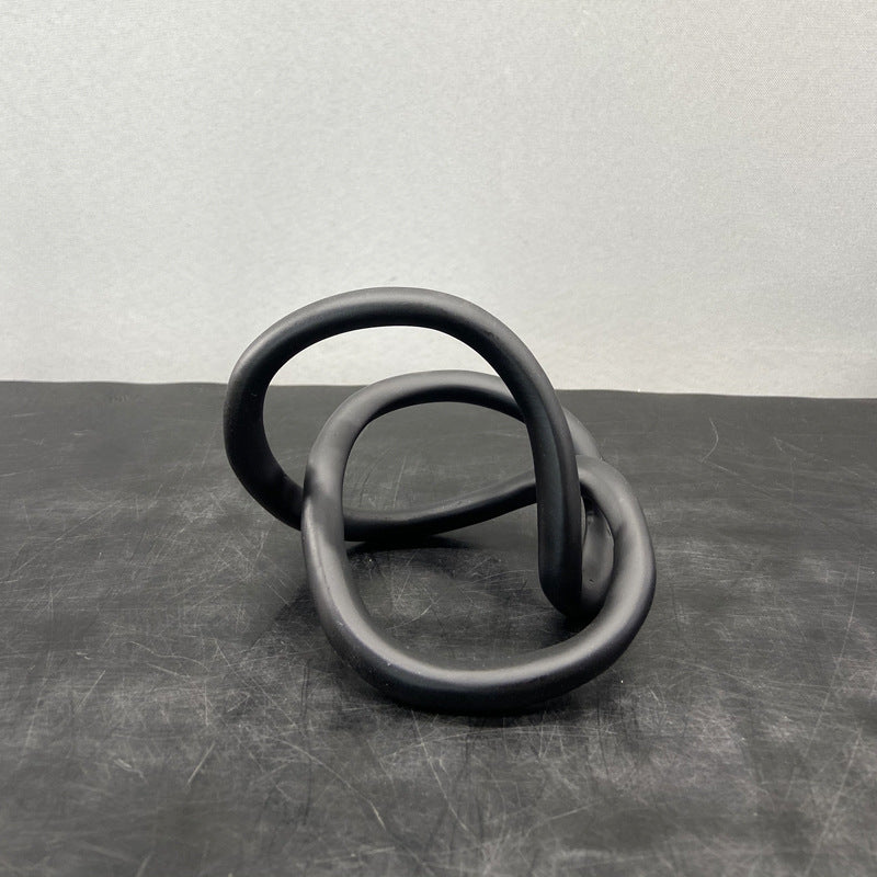 Black Resin Knot Ornament for Elevated Modern Interiors