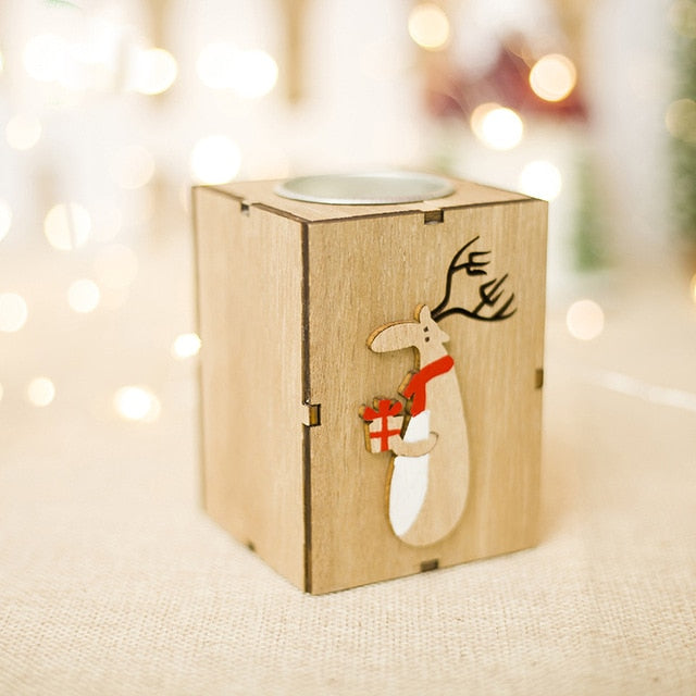 Wooden Christmas Candle Holders for Cozy Holiday Glow