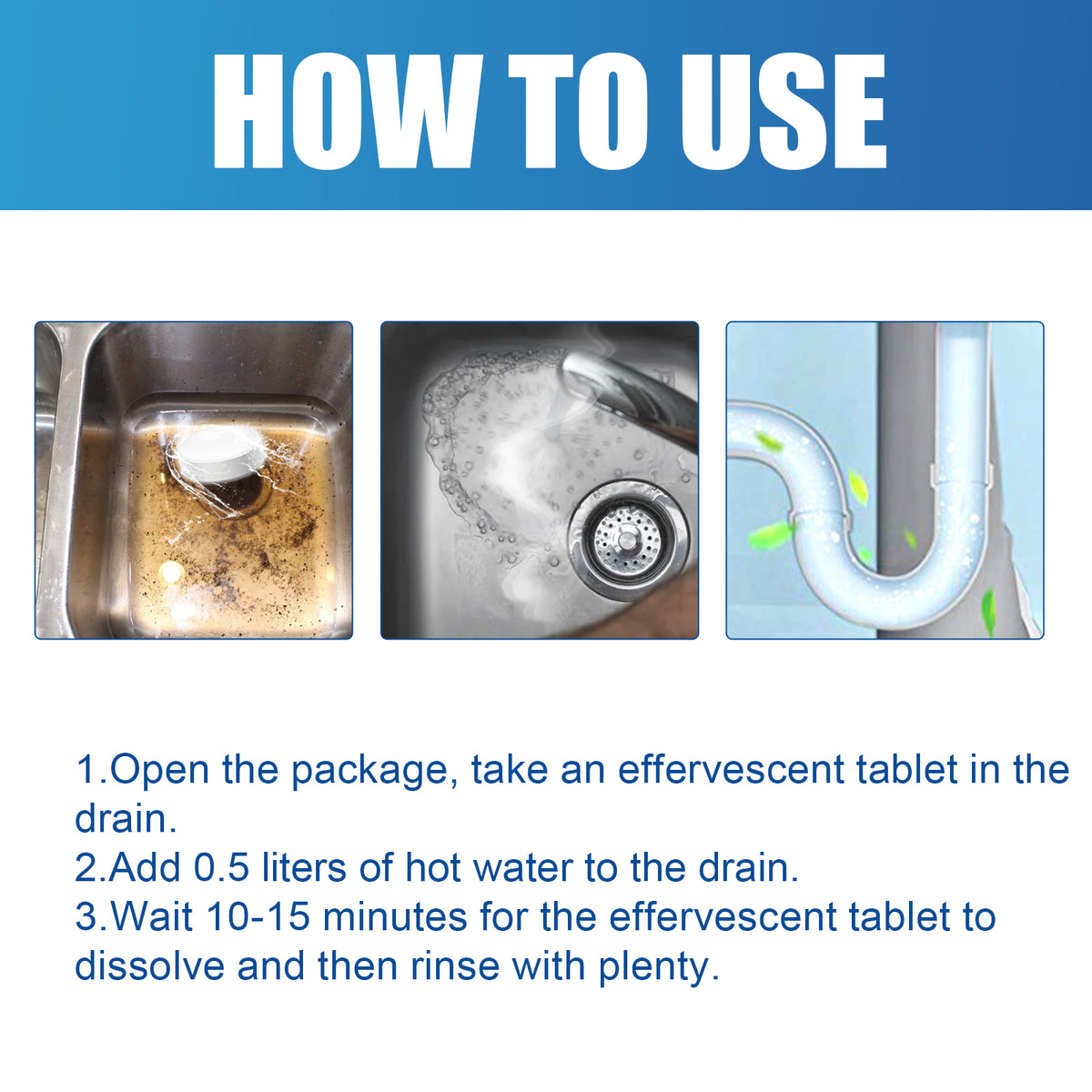 Home Drain Cleaning Tablets for Clogs and Odor Removal