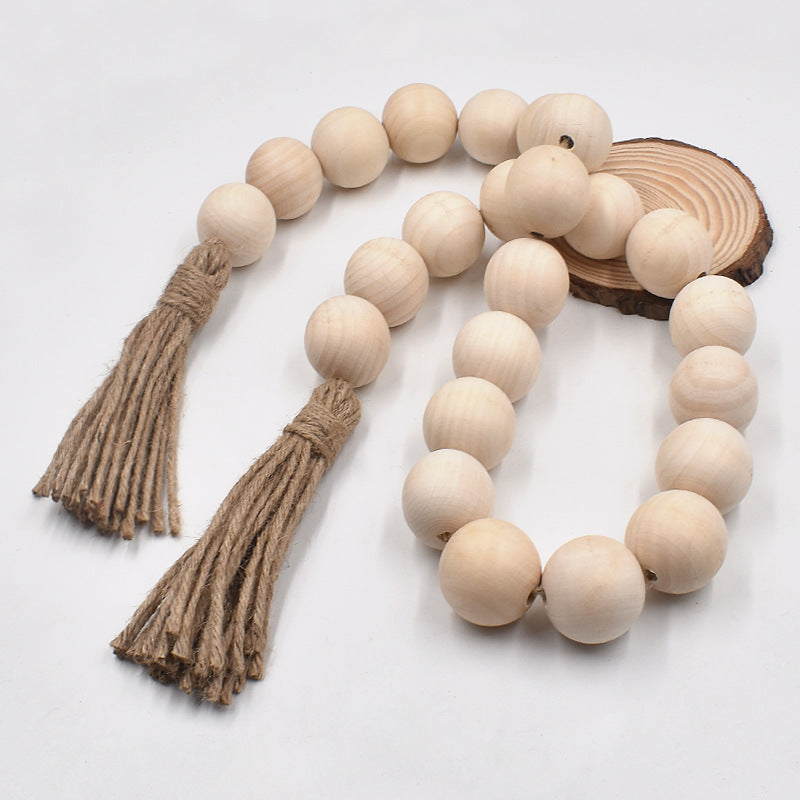 4cm Wood Bead Garland for Rustic Farmhouse Home Decor