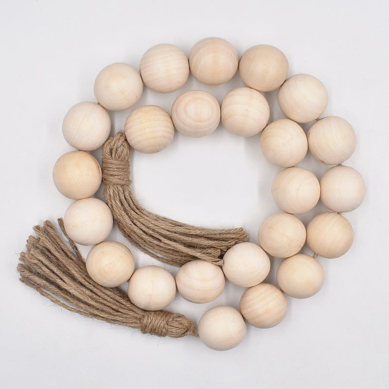4cm Wood Bead Garland for Rustic Farmhouse Home Decor