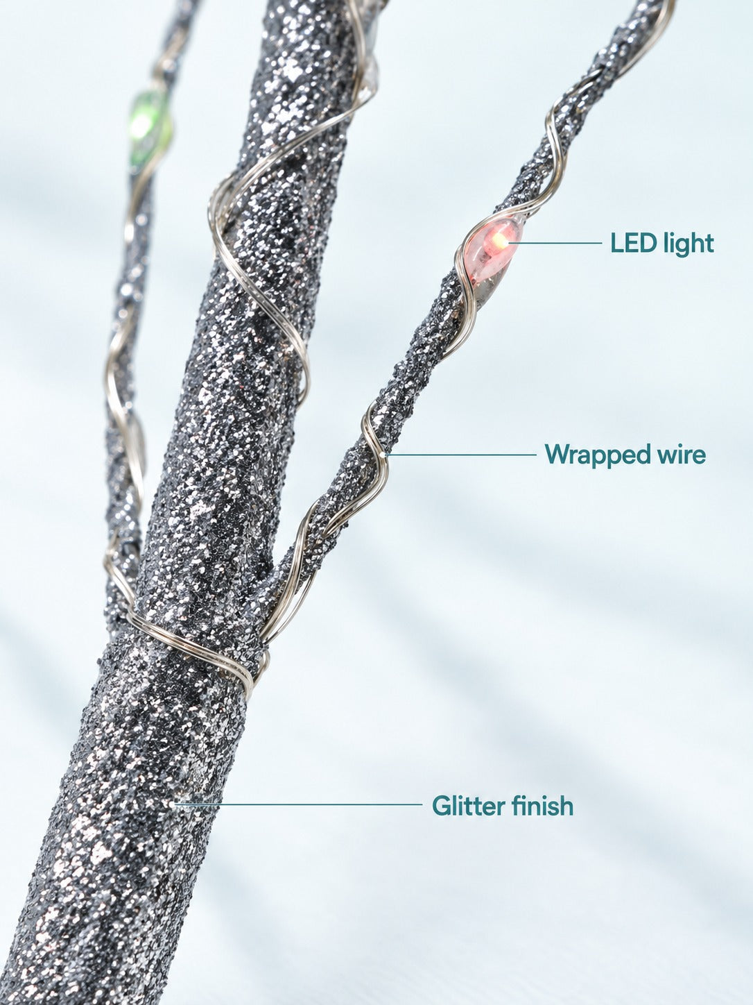 4FT Silver Glitter LED Christmas Tree for Cozy Holiday Decor