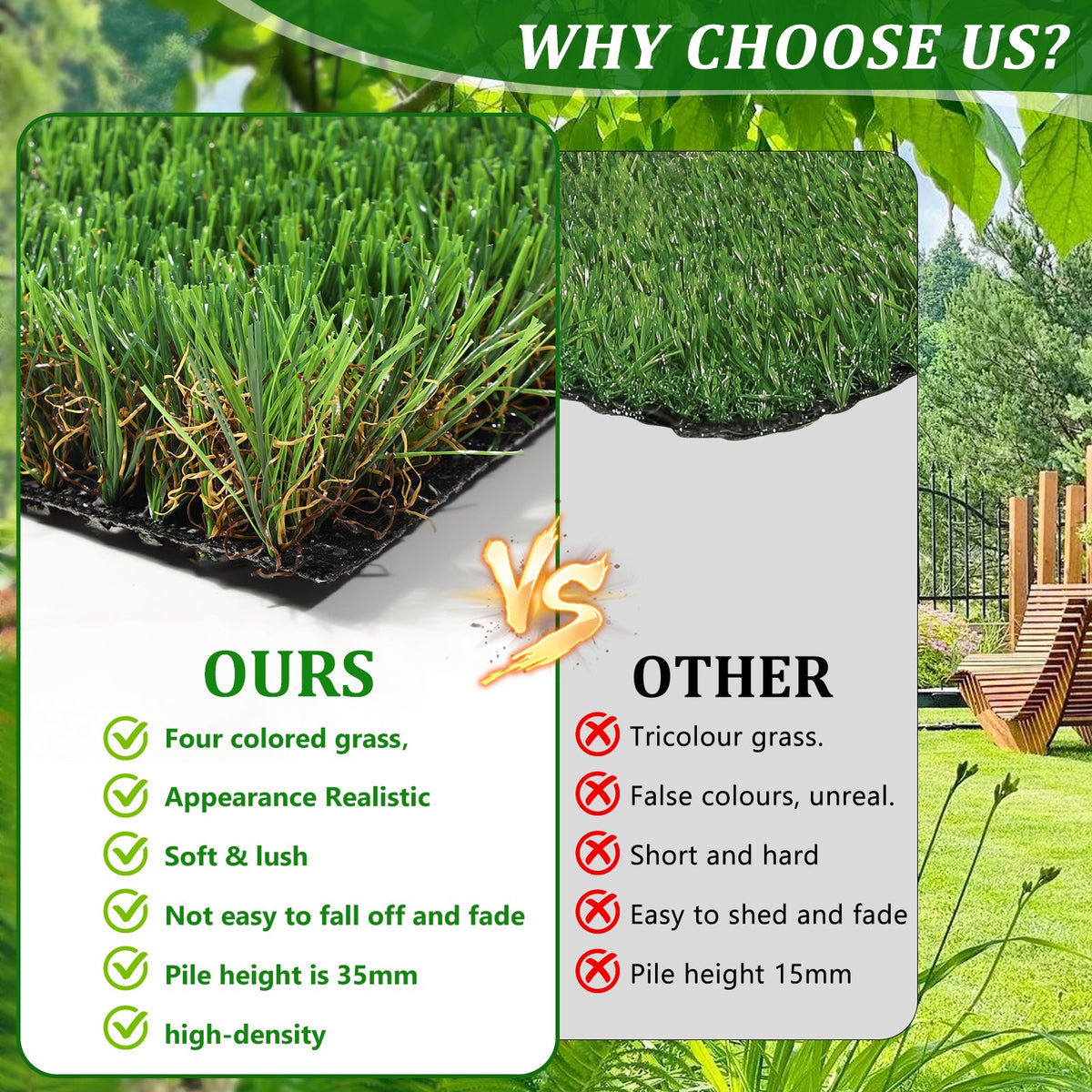 Artificial Grass Turf Roll for Patio and Yard