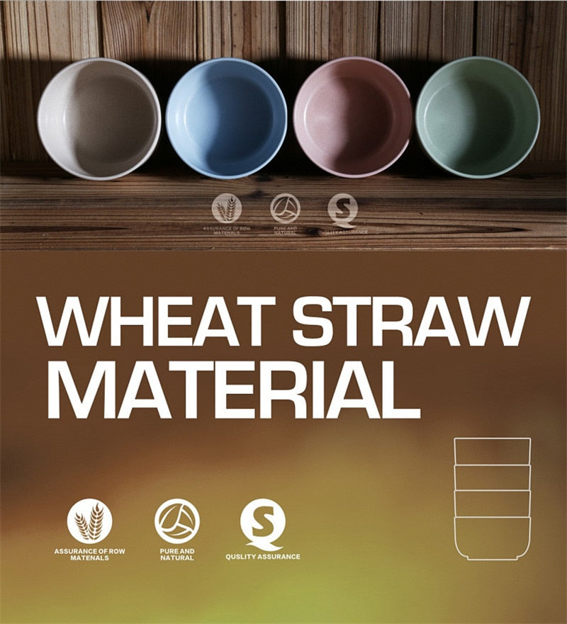 Wheat Straw Kids Bowl Set of 4 Pastel Nesting Bowls