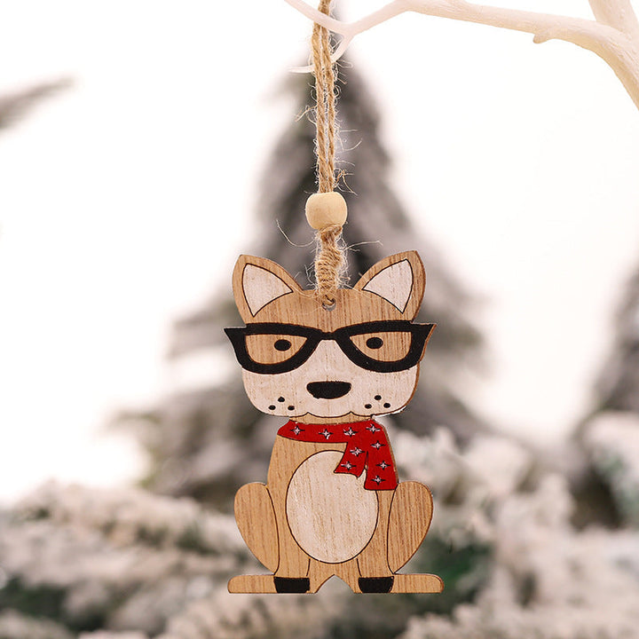 Wooden Christmas Animal Ornaments Set For Rustic Charm