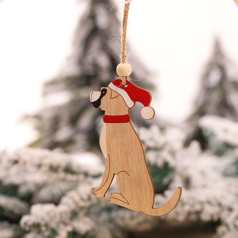 Wooden Christmas Animal Ornaments Set For Rustic Charm