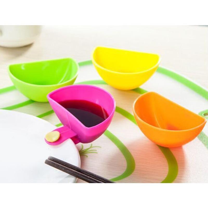 Clip-On Dip Saucers Set of 4 for Sushi and Dumpling Sauces