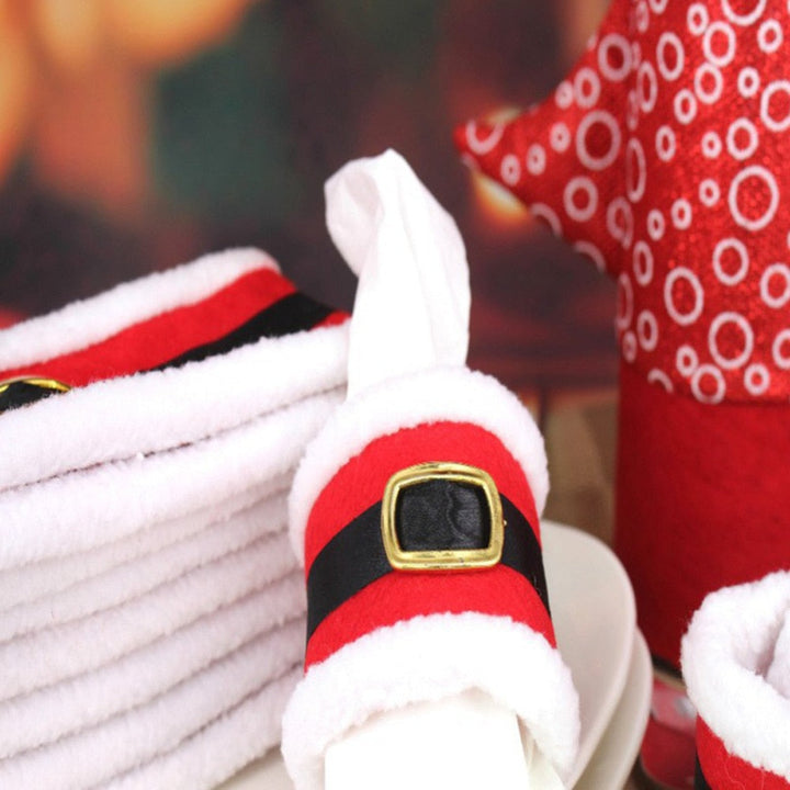 Santa Napkin Rings for Christmas Dinner Table Decor