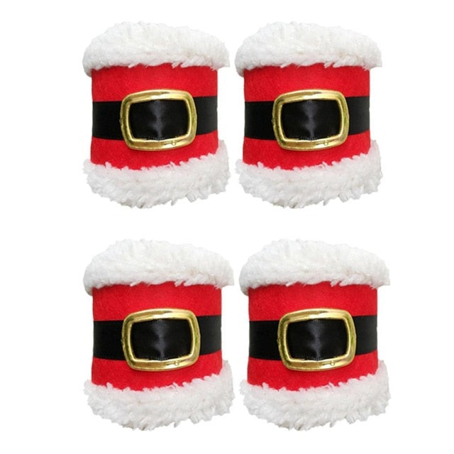 Santa Napkin Rings for Christmas Dinner Table Decor