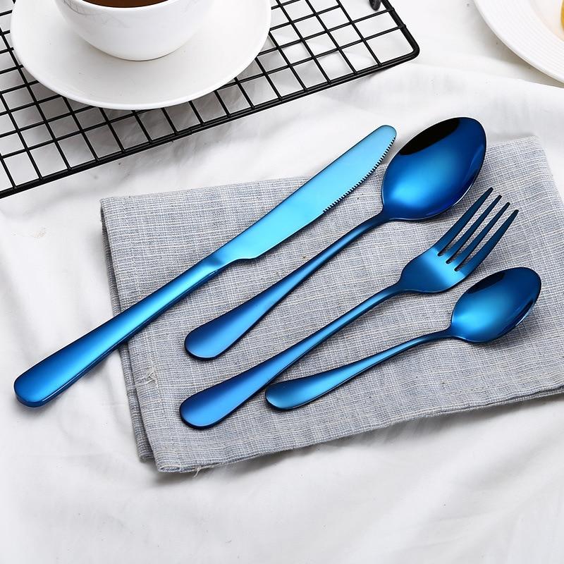 Black Stainless Steel Flatware Set for Everyday Dining