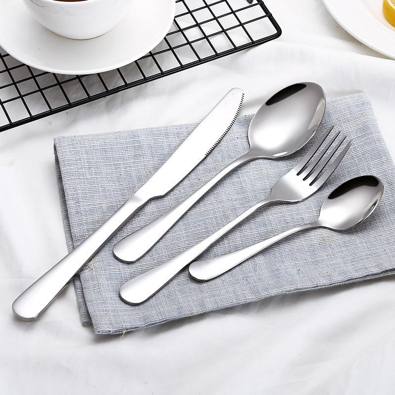 Black Stainless Steel Flatware Set for Everyday Dining