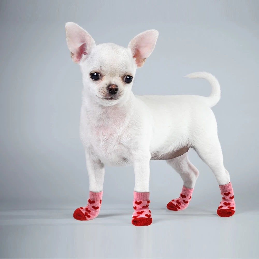 Dog Socks for Winter Warmth and Anti-Slip Paw Grip