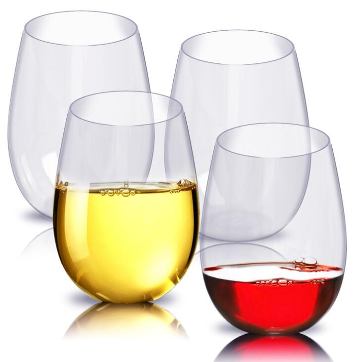 Shatterproof Stemless Wine Glasses Set, Unbreakable