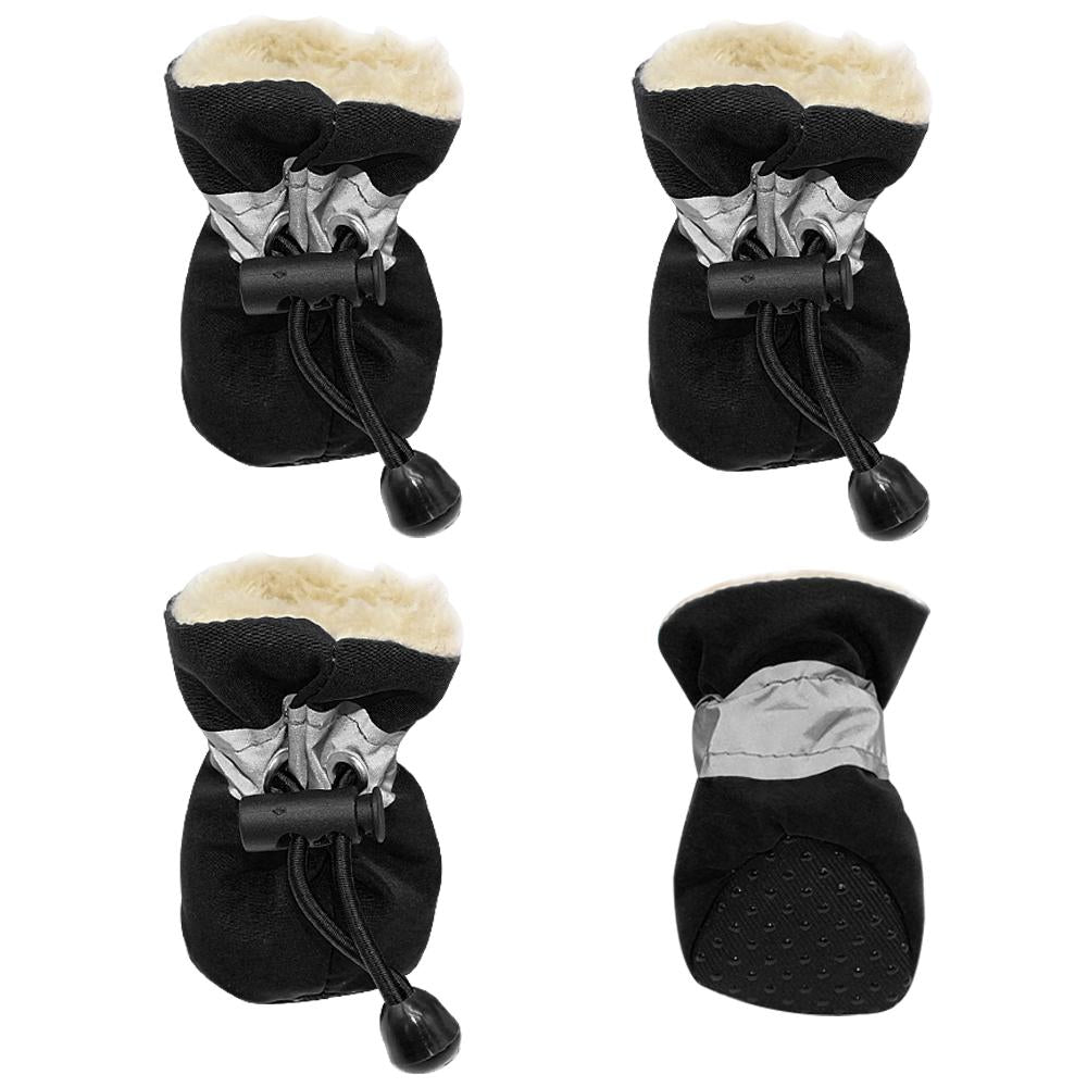 Waterproof Winter Dog Boots With Warm Plush Lining
