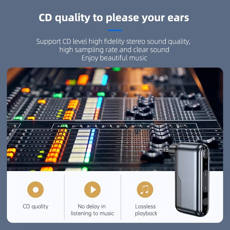 Bluetooth 5.3 Car Receiver for AUX Stereo: Music and Calls