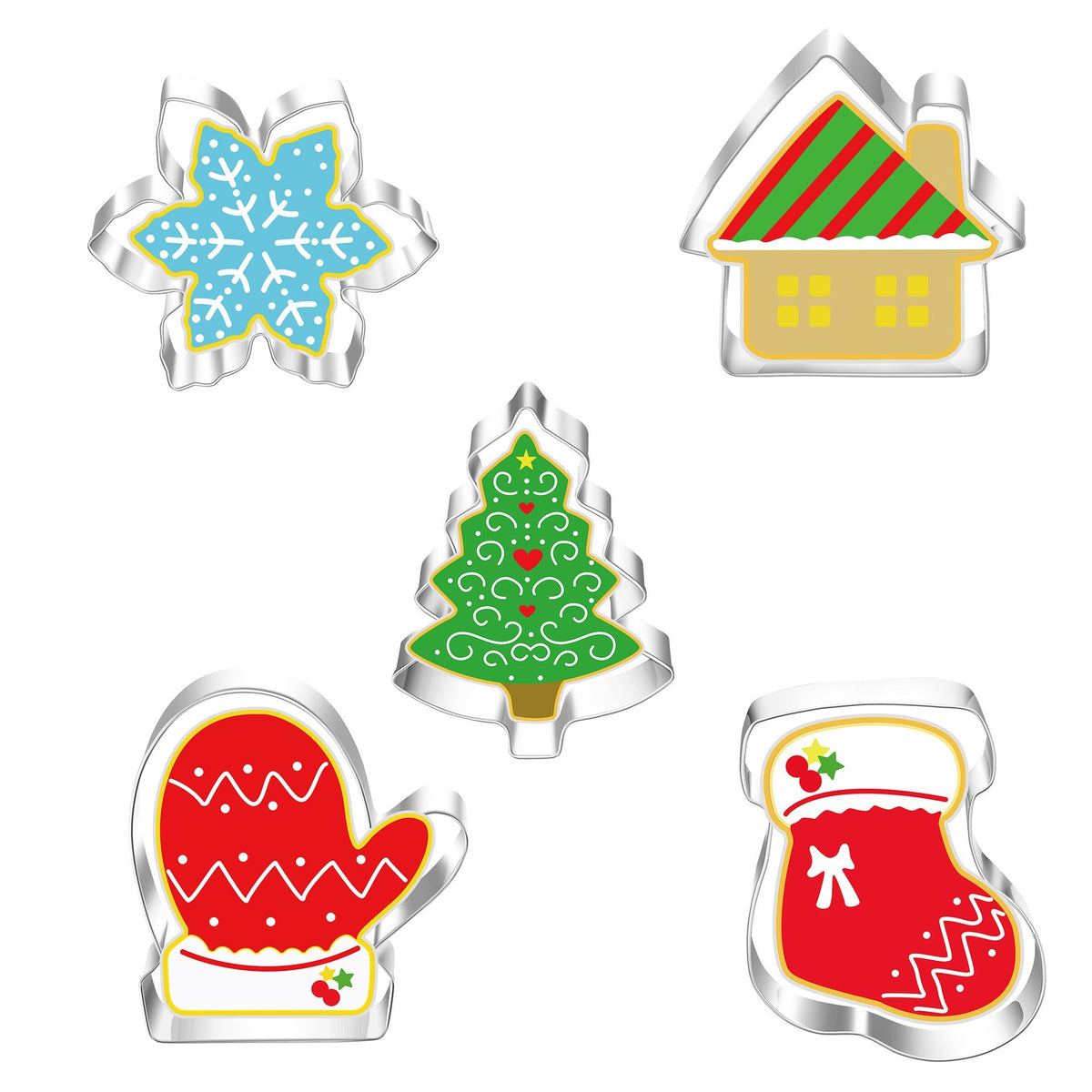 Christmas Cookie Cutters, 13 Festive Stainless Shapes