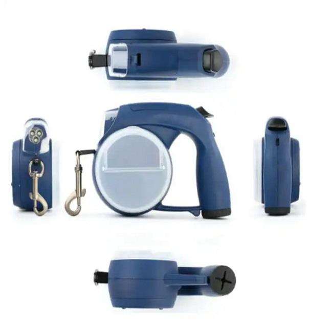 5-in-1 Retractable Dog Leash With LED Light & Storage